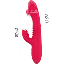 INTENSE - DUA MULTIFUNKTIONS-WIEDERAUFLADBARER AUF- UND AB-VIBRATOR MIT ROTER ZUNGE – Produktansicht 3