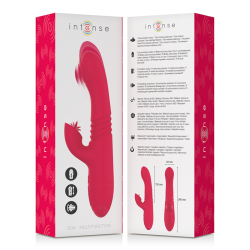 INTENSE - DUA MULTIFUNKTIONS-WIEDERAUFLADBARER AUF- UND AB-VIBRATOR MIT ROTER ZUNGE – Produktansicht 5
