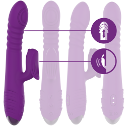 INTENSE - IGGY MULTIFUNKTIONS-WIEDERAUFLADBARER VIBRATOR UP & DOWN MIT KLITORELSTIMULATOR LILA – Produktansicht 2