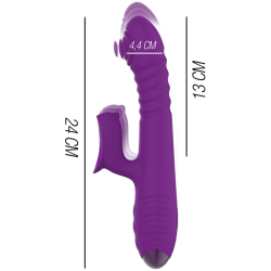 INTENSE - IGGY MULTIFUNKTIONS-WIEDERAUFLADBARER VIBRATOR UP & DOWN MIT KLITORELSTIMULATOR LILA – Produktansicht 3