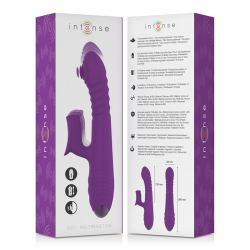 INTENSE - IGGY MULTIFUNKTIONS-WIEDERAUFLADBARER VIBRATOR UP & DOWN MIT KLITORELSTIMULATOR LILA – Produktansicht 5