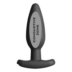 ELECTRASTIM - SILIKON SCHWARZ ROCKER BUTT PLUG MITTEL – Produktansicht 5