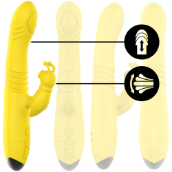 INTENSE - TOKY MULTIFUNKTIONSVIBRATOR UP & DOWN MIT KLITORELSTIMULATOR GELB – Produktansicht 2