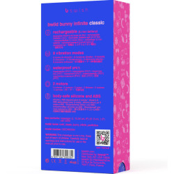 B SWISH - BWILD BUNNY INFINITE KLASSISCHER WIEDERAUFLADBARER VIBRATOR AUS BLAUEM SILIKON – Produktansicht 5