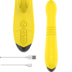 INTENSE - TOKY MULTIFUNKTIONSVIBRATOR UP & DOWN MIT KLITORELSTIMULATOR GELB – Produktansicht 4