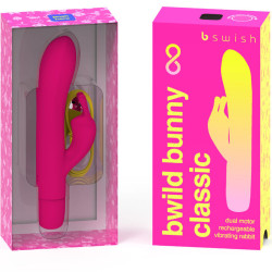 B SWISH - BWILD BUNNY INFINITE KLASSISCHER WIEDERAUFLADBARER VIBRATOR ROSA SILIKON – Produktansicht 2