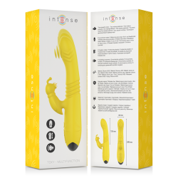 INTENSE - TOKY MULTIFUNKTIONSVIBRATOR UP & DOWN MIT KLITORELSTIMULATOR GELB – Produktansicht 5