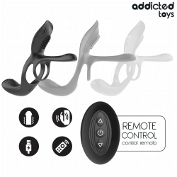 ADDICTED TOYS - DOPPELTER PENISRING MIT KLITORISSTIMULATOR – Produktansicht 4