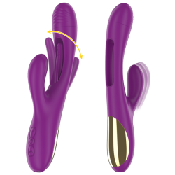 INTENSE - APOLO WIEDERAUFLADBARER MULTIFUNKTIONSVIBRATOR 7 VIBRATIONEN MIT LILA SCHWINGENDER ZUNGE – Produktansicht 2