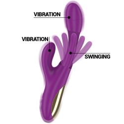 INTENSE - APOLO WIEDERAUFLADBARER MULTIFUNKTIONSVIBRATOR 7 VIBRATIONEN MIT LILA SCHWINGENDER ZUNGE – Produktansicht 3