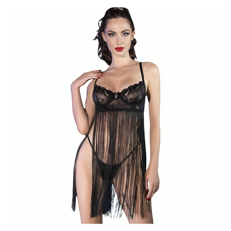 CHILIROSE - CR 4496 BABYDOLL SCHWARZ