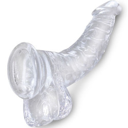 KING COCK - CLEAR REALISTISCH GEBOGENER PENIS MIT 16.5 CM TRANSPARENTEN EIEREN – Produktansicht 3