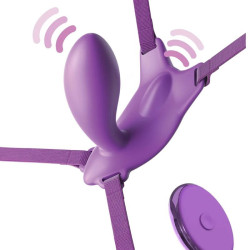 FANTASY FOR HER - G-SPOT-SCHMETTERLINGSGESCHIRR MIT VIBRATOR, WIEDERAUFLADBAR UND VIOLETTER FERNBEDIENUNG – Produktansicht 2
