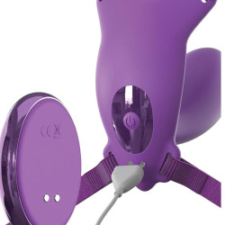 FANTASY FOR HER - G-SPOT-SCHMETTERLINGSGESCHIRR MIT VIBRATOR, WIEDERAUFLADBAR UND VIOLETTER FERNBEDIENUNG – Produktansicht 3