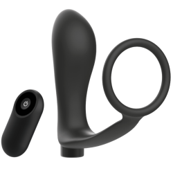 ADDICTED TOYS - PENISRING MIT FERNBEDIENUNG ANALPLUG SCHWARZ WIEDERAUFLADBAR – Produktansicht 2