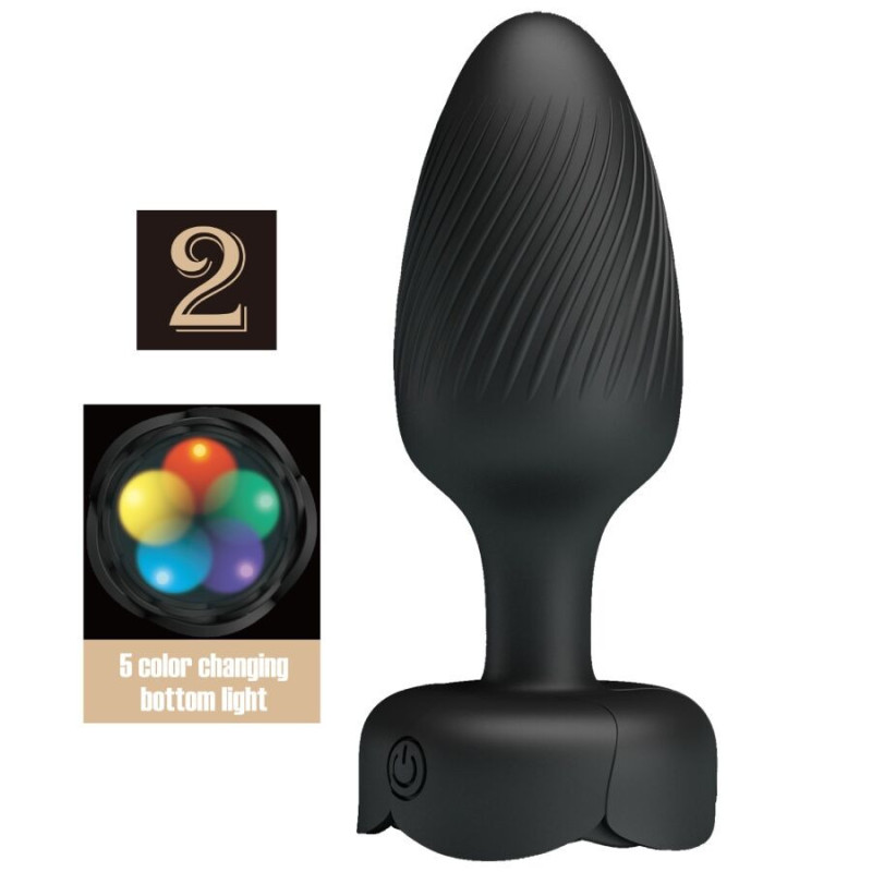 PRETTY LOVE - VARIAN ANAL PLUG MIT LED-LICHT SCHWARZ 10,8 CM