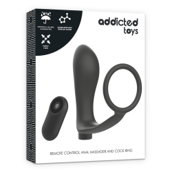 ADDICTED TOYS - PENISRING MIT FERNBEDIENUNG ANALPLUG SCHWARZ WIEDERAUFLADBAR – Produktansicht 7