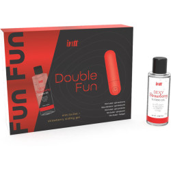 INTT RELEASES - DOPPELTER SPASS-KIT MIT VIBRIERENDER KUGEL UND ERDBEER-MASSAGEGEL – Produktansicht 2