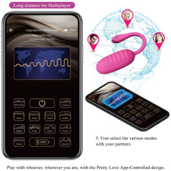 PRETTY LOVE - CATALINA PINK WIEDERAUFLADBARES VIBRIERENDES EI APP – Produktansicht 6