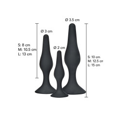 TOYJOY - ANAL PLAY CURVY COMPANIONS ANAL PLUG 3 STÜCK SCHWARZ – Produktansicht 2