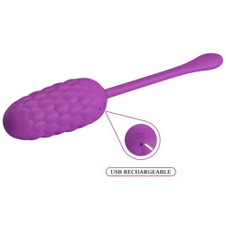 PRETTY LOVE - VIBRIERENDES EI MIT LILA WIEDERAUFLADBARER MEERESTEXTUR – Produktansicht 7