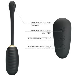 PRETTY LOVE - DOREEN LUXURY WIEDERAUFLADBARES VIBRIERENDES EI SCHWARZ MIT FERNBEDIENUNG – Produktansicht 10