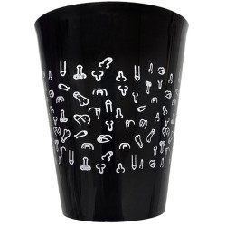 DIABLO PICANTE - SCHWARZE TASSE 500 ML MIT WEISSEN PENISSEN