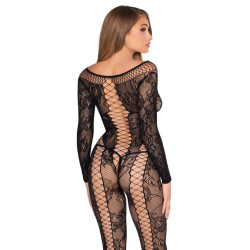 LEG AVENUE - 89369 NETZ- UND SPITZEN-JUMPSUIT, SCHWARZ - EINHEITSGRÖSSE – Produktansicht 3