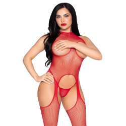 LEG AVENUE - 89374 CUPLESS BODYSTOCKING UND PANTY RED - EINHEITSGRÖSSE – Produktansicht 2
