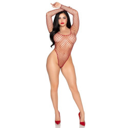 LEG AVENUE - 89377 HOCHGESCHNITTENER INDUSTRIELLER NETZBody, ROT - EINHEITSGRÖSSE – Produktansicht 5