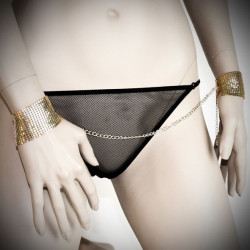 BIJOUX - DÉSIR MÉTALLIQUE GOLDENE HANDSCHELLEN AUS METALLGEWEBE – Produktansicht 2