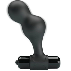 MR PLAY - SCHWARZER SILIKON-VIBRATOR-ANALSTECKER – Produktansicht 2