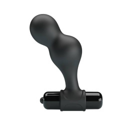 MR PLAY - SCHWARZER SILIKON-VIBRATOR-ANALSTECKER – Produktansicht 3
