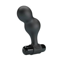 MR PLAY - SCHWARZER SILIKON-VIBRATOR-ANALSTECKER – Produktansicht 4
