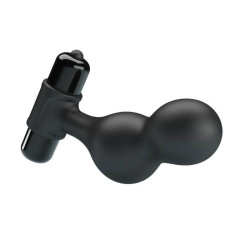 MR PLAY - SCHWARZER SILIKON-VIBRATOR-ANALSTECKER – Produktansicht 5