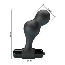 MR PLAY - SCHWARZER SILIKON-VIBRATOR-ANALSTECKER – Produktansicht 7