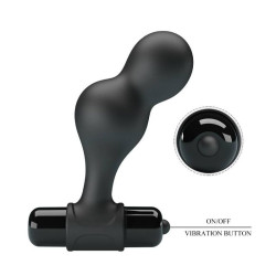 MR PLAY - SCHWARZER SILIKON-VIBRATOR-ANALSTECKER – Produktansicht 8