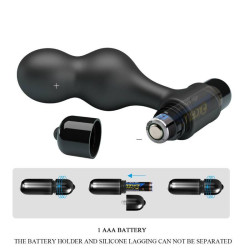 MR PLAY - SCHWARZER SILIKON-VIBRATOR-ANALSTECKER – Produktansicht 9