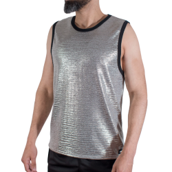 MACHO - T-SHIRT MIT FEINEM GLITZER, GRÖSSE S/M – 2