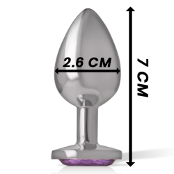 INTENSE - ANALPLUG AUS ALUMINIUMMETALL MIT VIOLETTEM KRISTALL, GRÖSSE S – Produktansicht 4