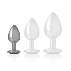 INTENSE - ANALPLUG AUS ALUMINIUMMETALL MIT VIOLETTEM KRISTALL, GRÖSSE S – Produktansicht 5