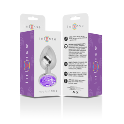 INTENSE - ANALPLUG AUS ALUMINIUMMETALL MIT VIOLETTEM KRISTALL, GRÖSSE S – Produktansicht 6