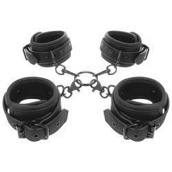 FETISH SUBMISSIVE - HAND- UND KNÖCHEL-HANDSCHELLEN-SET MIT NOPRENE-FUTTER