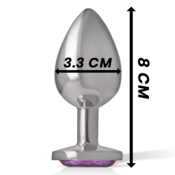 INTENSE - ANALPLUG AUS ALUMINIUMMETALL MIT VIOLETTEM KRISTALL, GRÖSSE M – Produktansicht 4