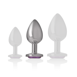 INTENSE - ANALPLUG AUS ALUMINIUMMETALL MIT VIOLETTEM KRISTALL, GRÖSSE M – Produktansicht 5
