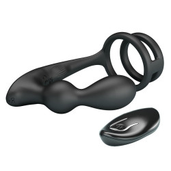 MR PLAY - VIBRIERENDER ANALPLUG MIT PENISRING UND FERNBEDIENUNG – Produktansicht 2