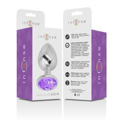 INTENSE - ANALPLUG AUS ALUMINIUMMETALL MIT VIOLETTEM KRISTALL, GRÖSSE M – Produktansicht 6