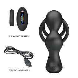 MR PLAY - VIBRIERENDER ANALPLUG MIT PENISRING UND FERNBEDIENUNG – Produktansicht 6