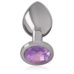 INTENSE - ANALPLUG AUS ALUMINIUMMETALL MIT VIOLETTEM KRISTALL, GRÖSSE L – Produktansicht 2