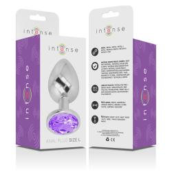 INTENSE - ANALPLUG AUS ALUMINIUMMETALL MIT VIOLETTEM KRISTALL, GRÖSSE L – Produktansicht 6